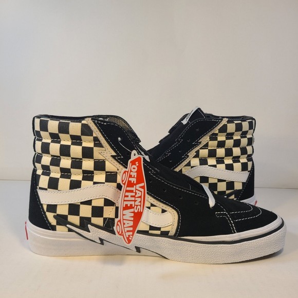 Vans Sk8-Hi Lightning Bolt Checkerboard Sneakers Mens Size 9.5 | Women's Size 11 - Picture 6 of 9